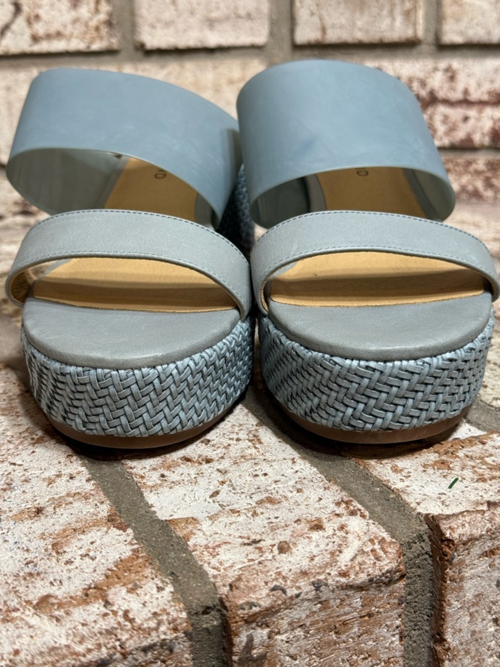 Lucky Brand Brindia Espadrille Platform Wedge Slide Sandals, Blue - Picture 4 of 8